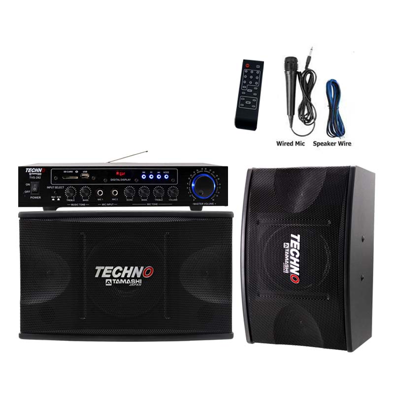 Techno Tamashi 8” Speaker Set with Power Amplifier