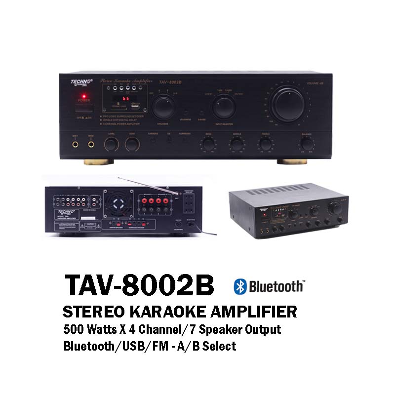 Techno Tamashi TAV-8002B Stereo Karaoke Power Amplifier