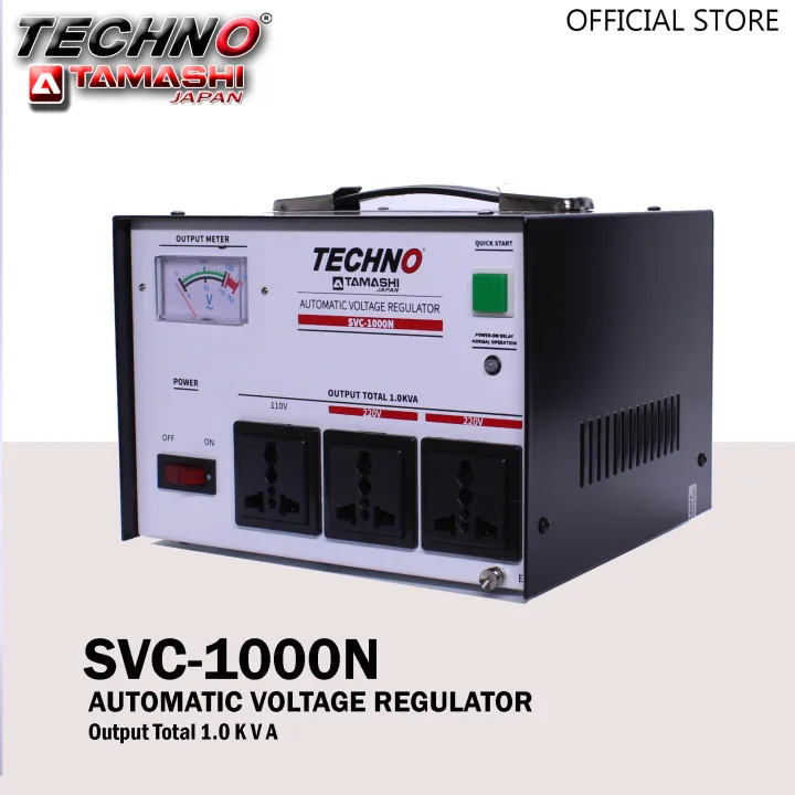 Techno Tamashi SVC-1000N Automatic Voltage Regulator with Time Delay 1000 Watts